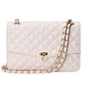 2784 Quilted Shoulder Bag  Medium Flap Crossbody Handbag with Chain Strap